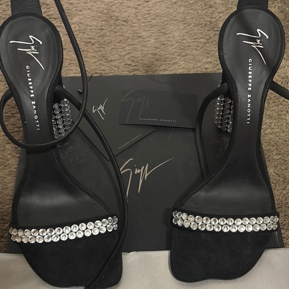Giuseppe Zanotti Black and Silver Crystal Heels - Picture 2 of 3